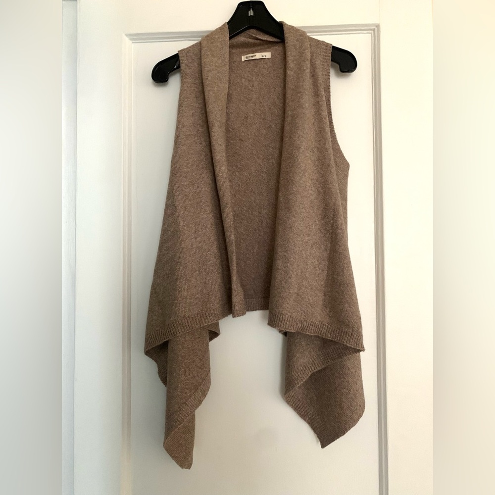 Old Navy - Beige Cardigan Sweater Vest - size Small